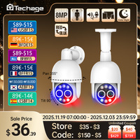 Techage PTZ 4K 8MP POE Camera 8X Hybrid Zoom 2.8mm 12mm Dual Lens Two Way Audio Color Night Vision Human Detection POE IP Camera