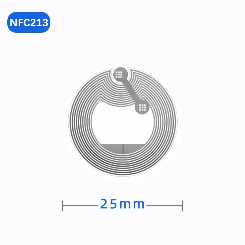 100pcs NFC Electronic Tag 213 High-Frequency Chip Adhesive Sticker 213Ntag Round Touch-Sensitive Anti-Counterfeiting Wet Inlay