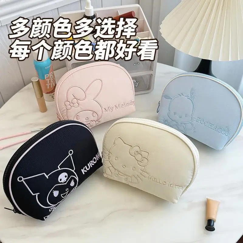 Милая косметичка Sanrios Kuromi My Melody, простая сумка для рук, большая вместимость, высокий внешний вид, дорожная косметичка, модный подарок