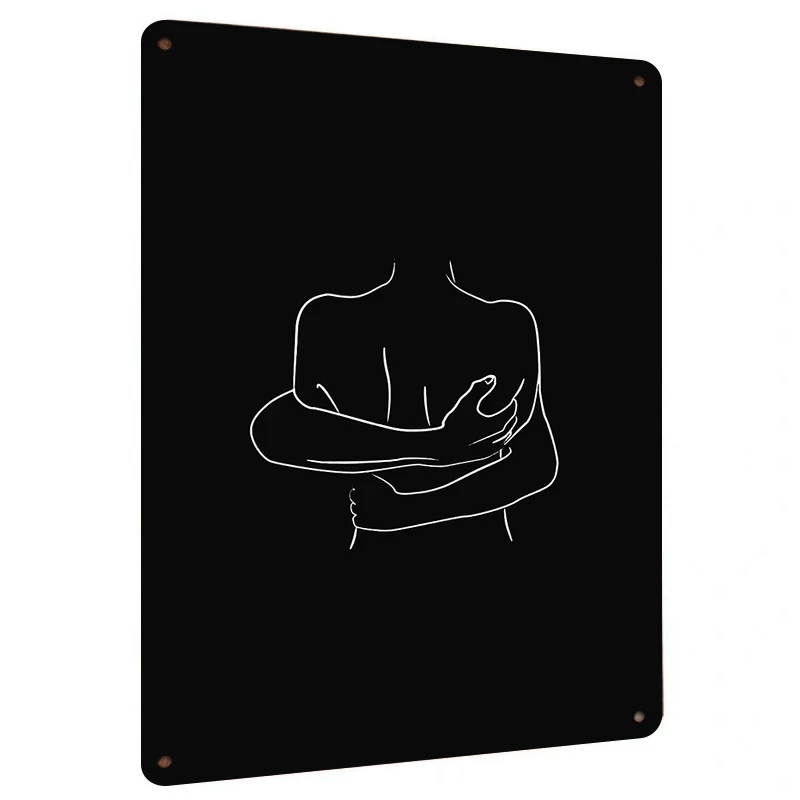 Minimalist Line Embrace Human Body Art Metal Iron Painting Modern Home Wall Decor Hanging