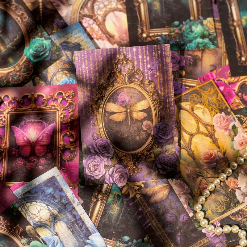 32Sheets Baroque Fantasy Series Paper Supplies Vintage Journal DIY Base Decoration 6 Styles Optional cute decoration