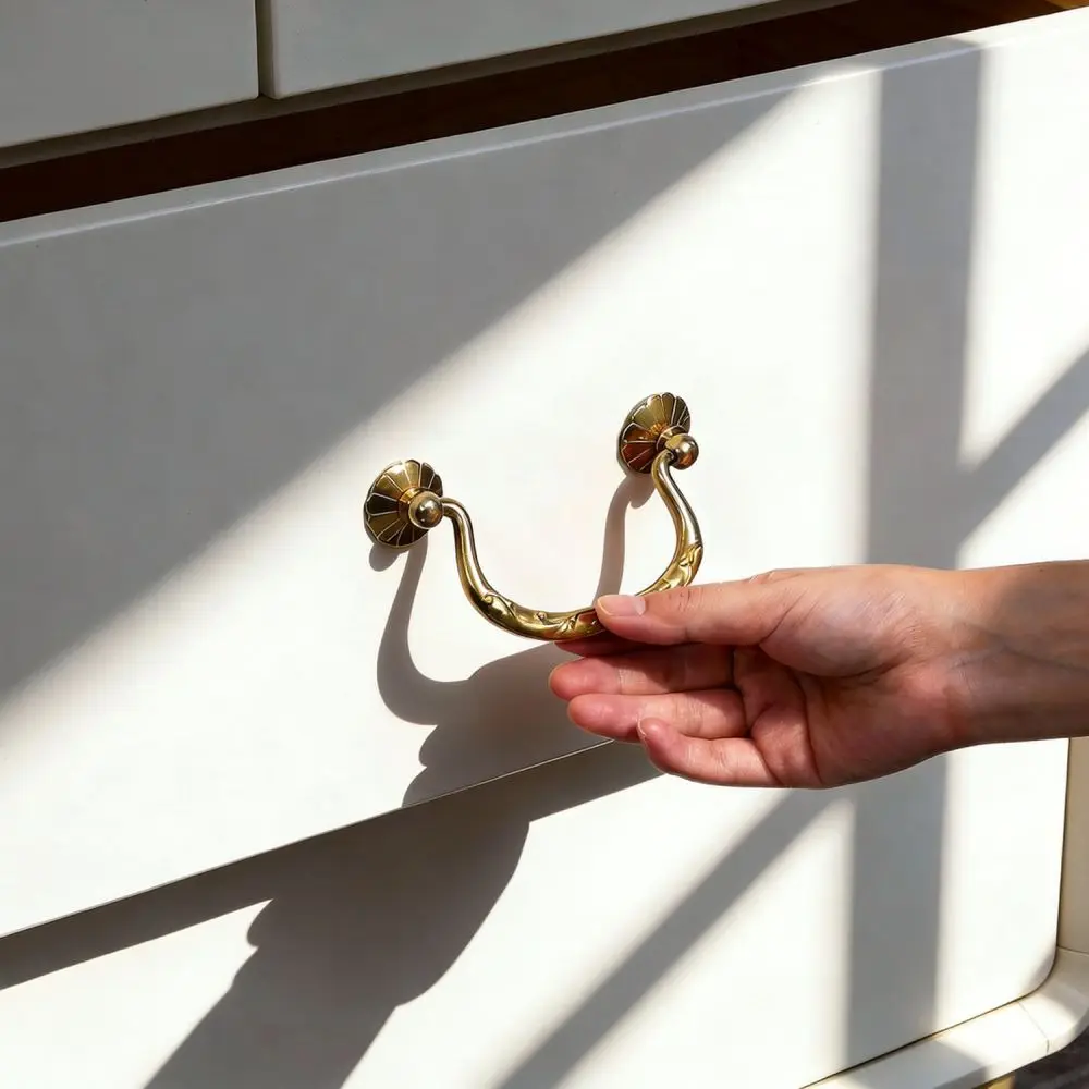 Brass Drawer Pulls New Chinese Style Furniture Hardware Antique Cabinet Knobs Vintage Decorative Cupboard Door