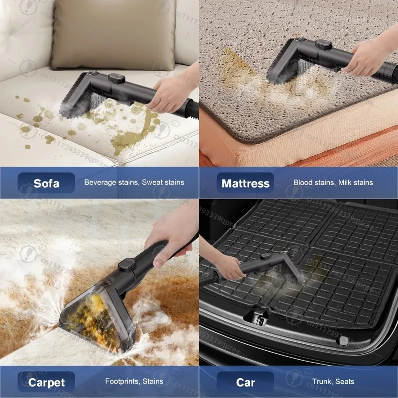 1800 watts electric portable professional high temperature steam carpet vacuum cleaner high pressure handheld car hotel home