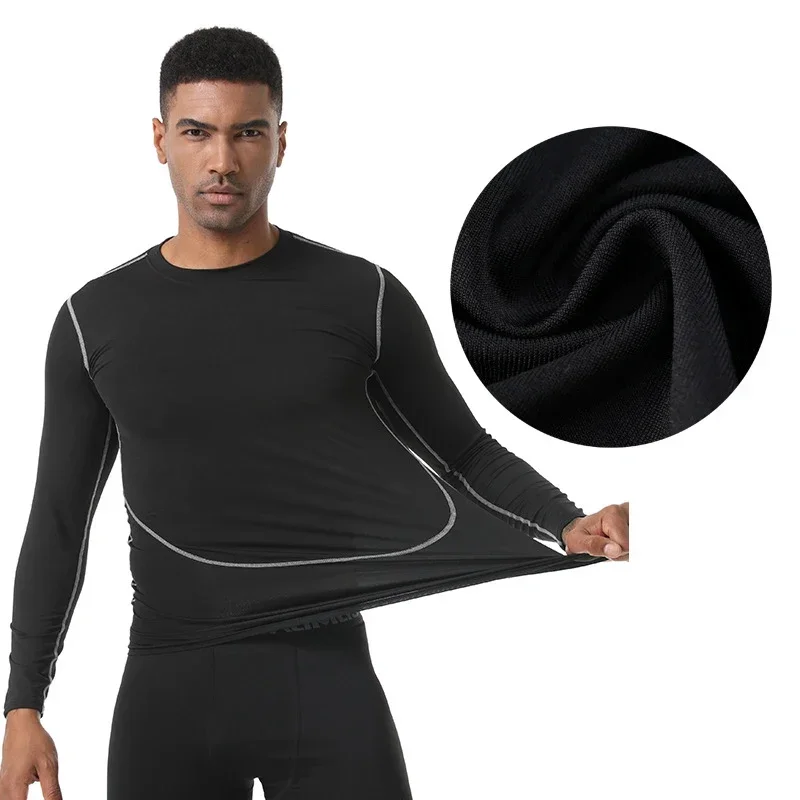 Spring and Autumn New Running Training Tight Fast Drying Long Sleeve Compression Sports Basketball Men's Fitness Clothing