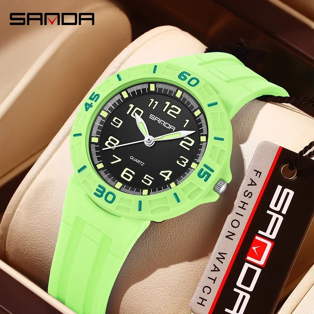 SANDA 6386 Women's Quartz Watch 50m Waterproof Night Light Durable Men's and Women's Sports Watches Simple and Elegant
