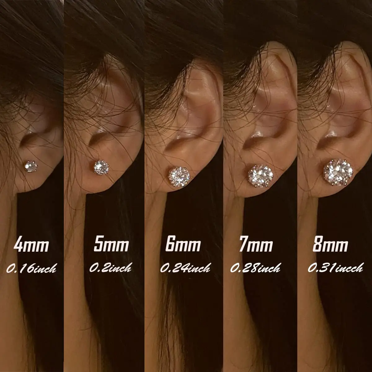 2PC Crystal Strong Magnetic Ear Stud Easy Use Clip Earrings For Women Men Punk Round Zircon Magnet Earrings Non Piercing Jewelry