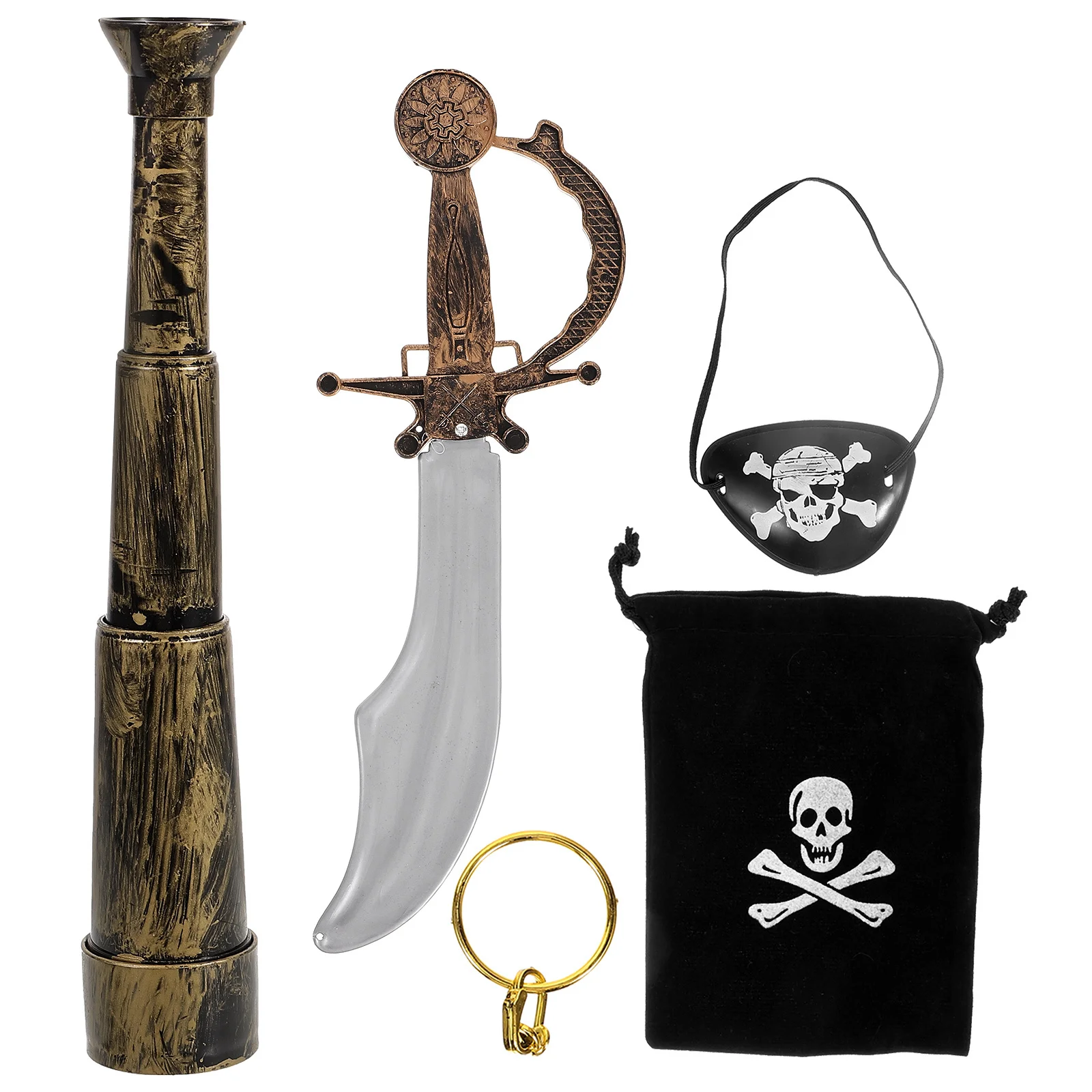 1-set piraathaaktelescoop met cosplay kostuumset Party Photo Prop voor Halloween Festival piraatkostuum Masquerade Party