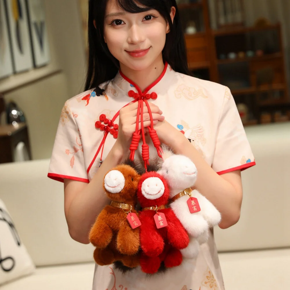 Adorabili giocattoli di peluche Pony fortunato Peluche morbido Cartone animato Cavallo Ciondolo Bambola Capodanno cinese Benedizione Souvenir Bel regalo