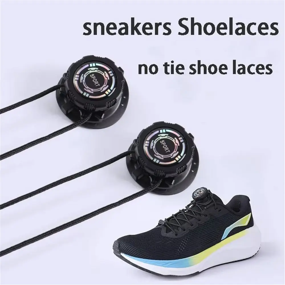 1Pair New Thick Rope Swivel Buckle Laces Quick Lock Easy Installation No Tie Shoelaces Automatic Shoelaces Children Adults