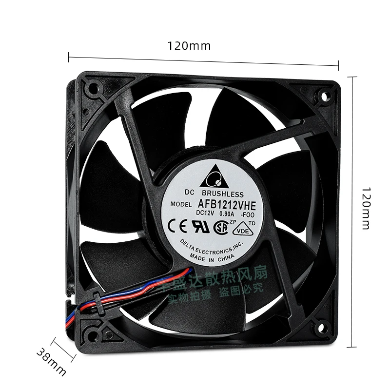 

Delta Electronics AFB1212VHE F00 DC 12 В 0,9 А 120x120x38 мм 3-проводной охлаждающий вентилятор для сервера