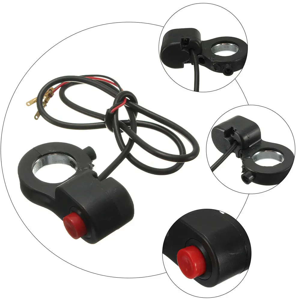 7 /8 Motorcycle Parts for Handlebar Accessories Horn On Off Black Durable Button