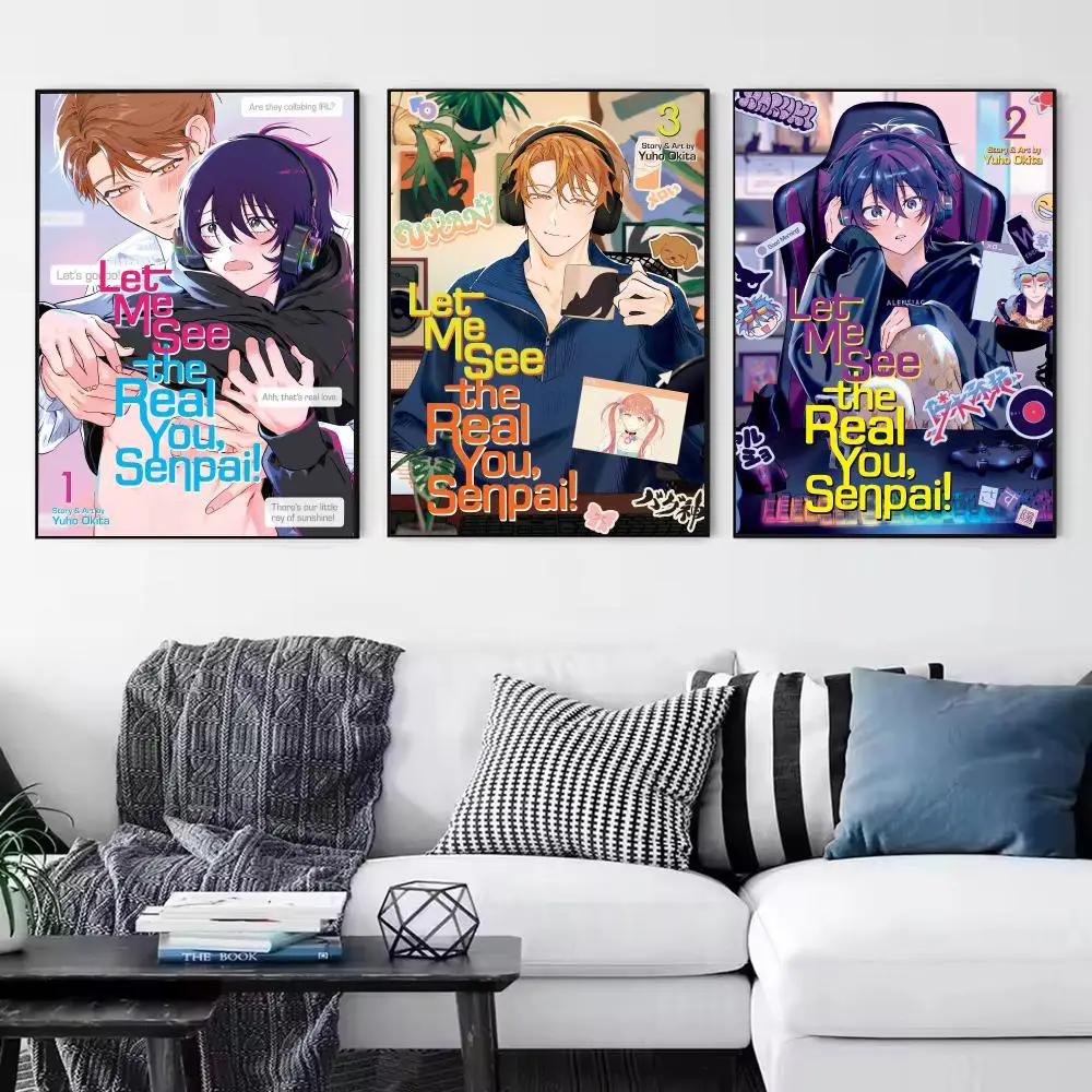 Let Me See the Real You Senpai Poster Modern Aesthetic Wall Art Print Room Decoration Items for Bedroom Home Decor Gift