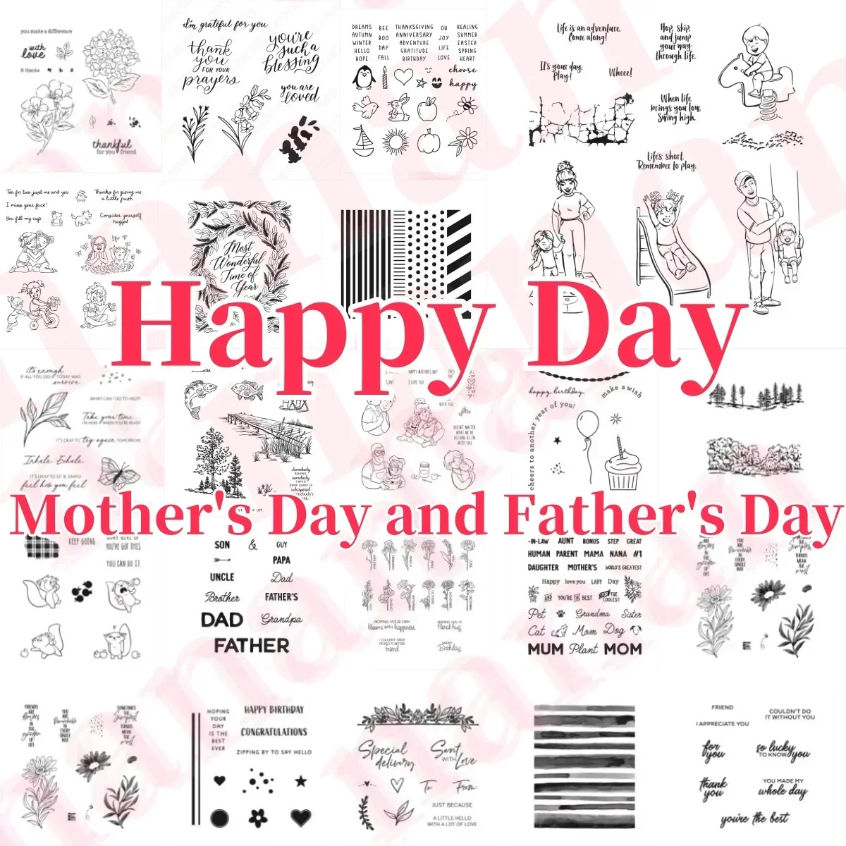 

new father and mom day hearts Flowers Stamp die cut stencil for DIY scrapbook paper greeting card album craft supplie decoration