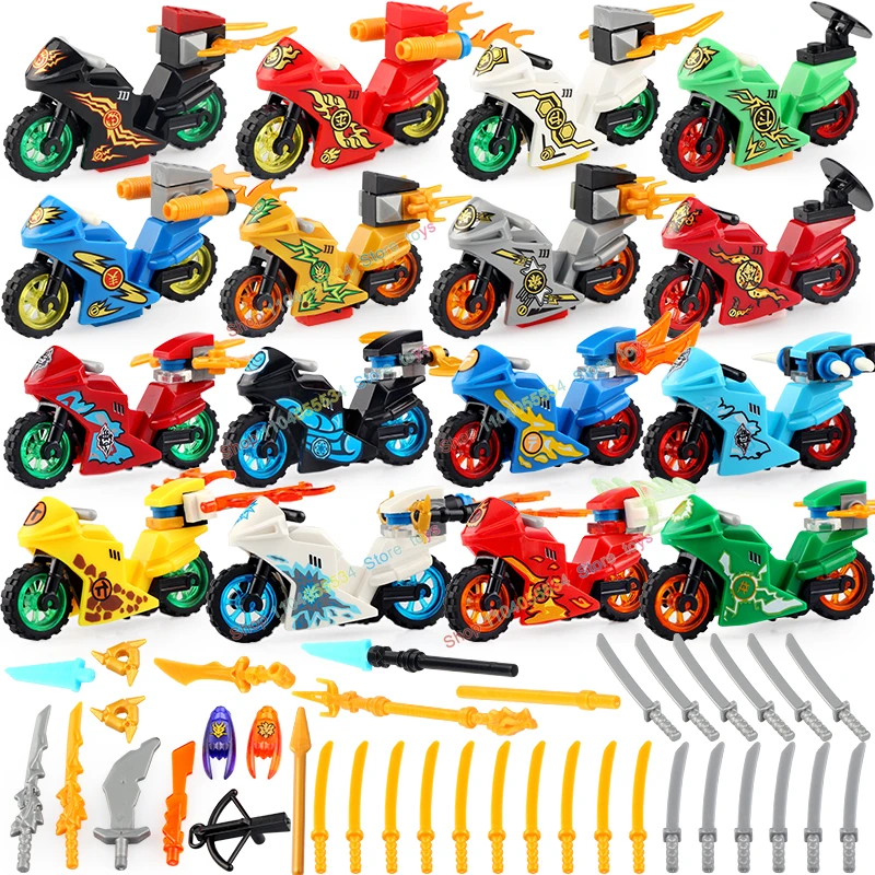 Anime Cartoon MOC motorcycle Bricks Mini Assemble Model Doll Action Figures Building Blocks Toy Birthday Gifts