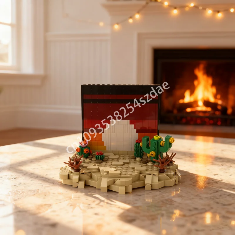 

378pcs MOC Western Desert Sunset VERTICAL Dysplay Model Building Toy Blocks Assemble Christmas Gift DIY Brick Kids Birthday