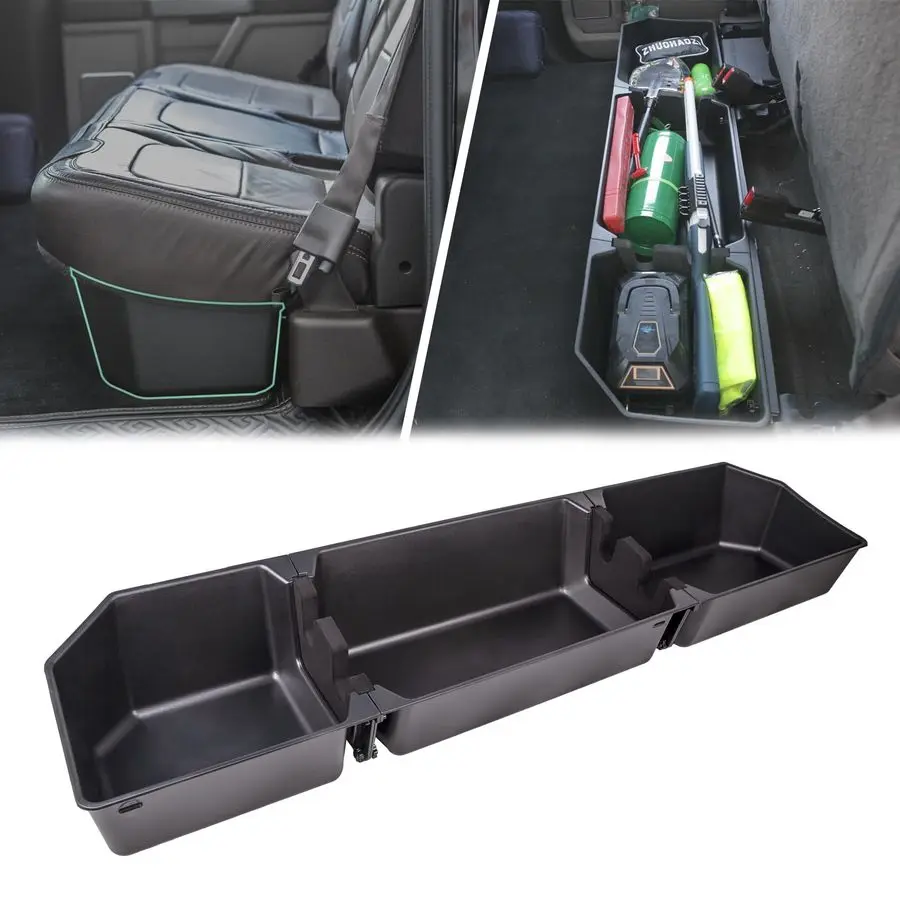 

Rear Under Seat Storage Box Compatible with 20152024 Ford F150 SuperCrew Cab amp Crew Cab, 20172023 Ford F250 F350 F450 F550 Sup