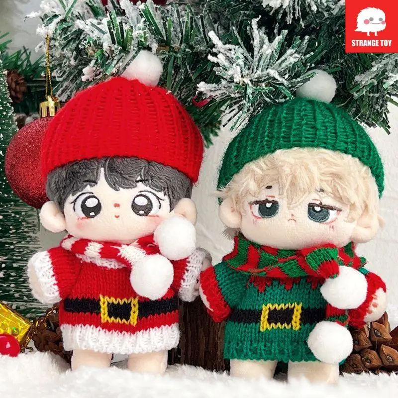 

Рождественская кукольная одежда 10 см, комплект хлопкового кукольного свитера, зимняя одежда, шапка, шарф, аксессуары, плюшевая игрушка, аксессуары для кукол в форме морской звезды
