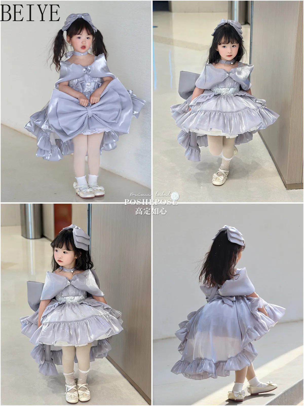 Summer Children's Clothing Sweet Girl Lolita Dress Evening Gown Party Flower Girl Dresses for Birthday Kids Princess Dress