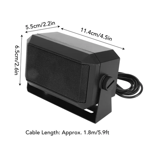 Imagen 2 del producto Altavoz de radio CB Plug and Play 5W 3,5 mm enchufe rectangular CB altavoz externo profesional para transceptor móvil para radio CB