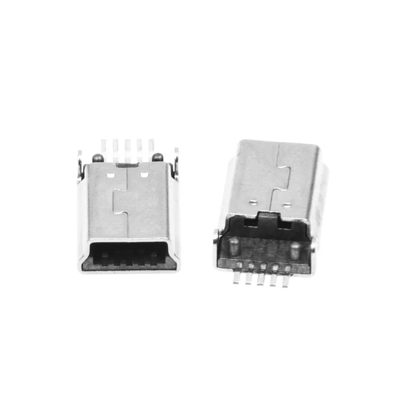 

AB35-100 Pcs Mini USB Type B Plug Male 180 Degree 5-Pin SMD SMT Solder Jack Connector