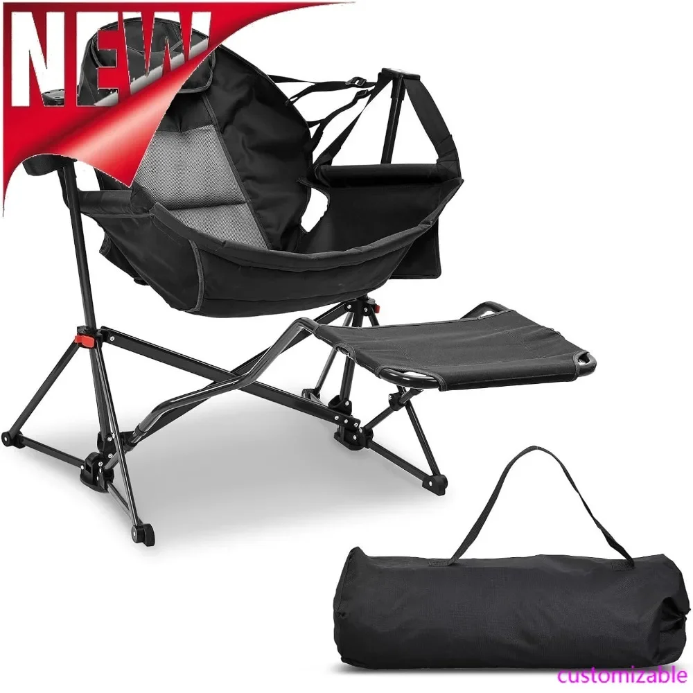 Top Fashion-Camping Chairs, Oversized Hammock, Folding Rocking Chairs, Adjustable Back Swing Chairs, Cup Holder