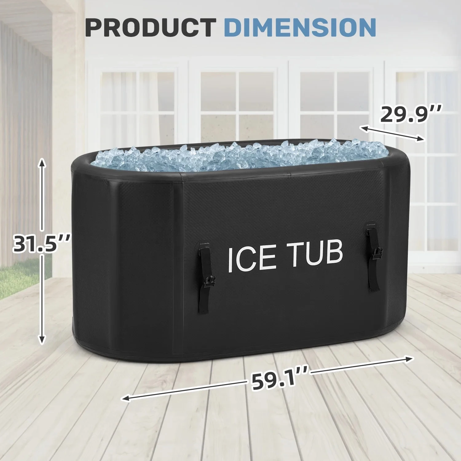 1 grados de rendimiento más alto, inmersión en frío con enfriador, bañera inflable, baño de hielo, uso para todo tipo de clima, pequeño enfriador de agua, baño de hielo