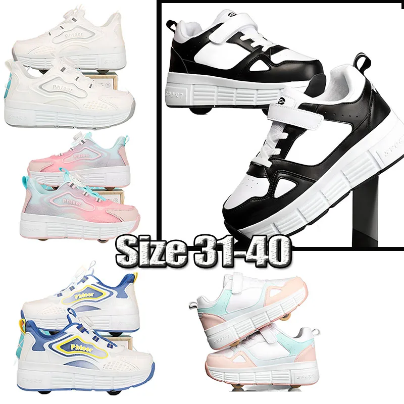 2025 Kids Roller Sneakers Flying Shoe Outdoor Skating Detachable Skate Running Shoes Sport Gift Double Row Indoor Blade Beginner