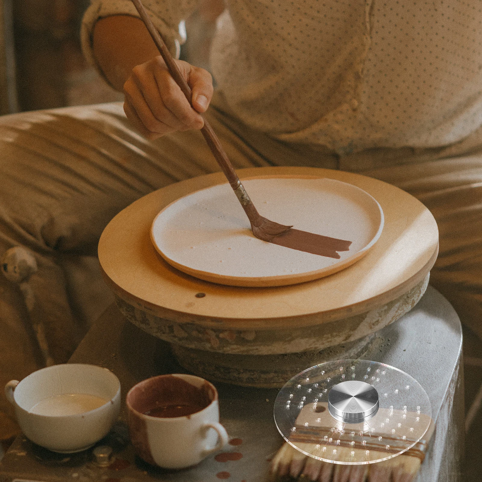 

Clay Divider Tool Precision Crafted Pottery Disc for Evenly Dividing Clay Sections Ideal for DIY Ceramic Art Projects Pottery