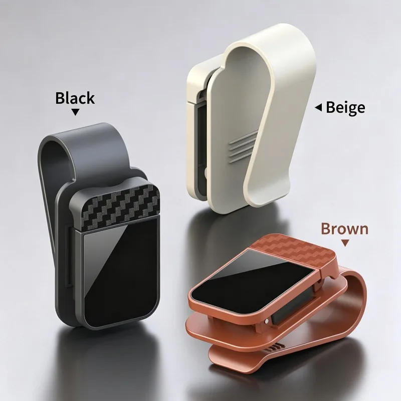 Glasses Clip Carbon Fiber Pattern Holder Soft Sponge Anti-scratch Eyeglass Mount Car Interior Storage Accessories