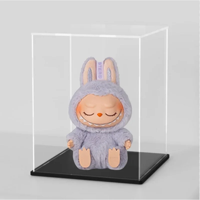 Display Box Acrylic Box Suitable for Labubu Dolls 15-17cm Decorations for have a seat Labubu Doll Transparent Dolls Accessories