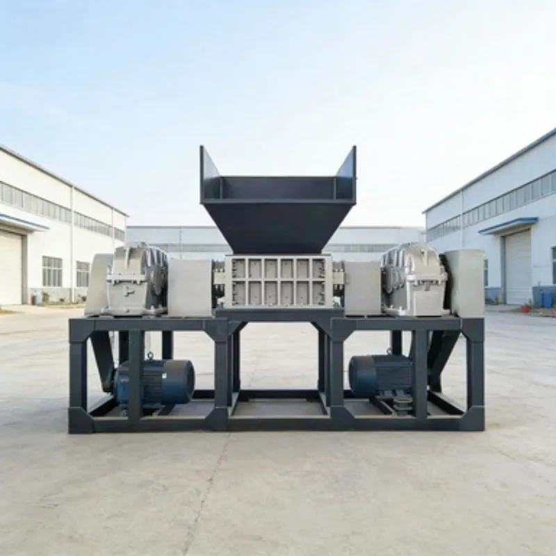Double Shaft Shredder Customized for Waste Tire Shredding with Economic Price for Small  Sized Tire Rubber Recycling Factory