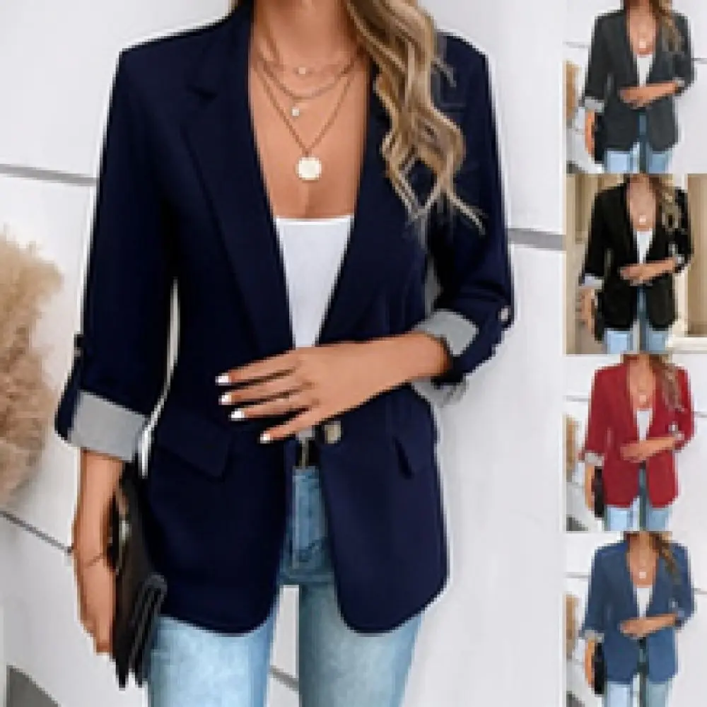 Business Formal Blazer Women Seven Sleeve Slim Suit Jacket Office Lady Professional Casual Elegant Fashion Clothing Coat Top