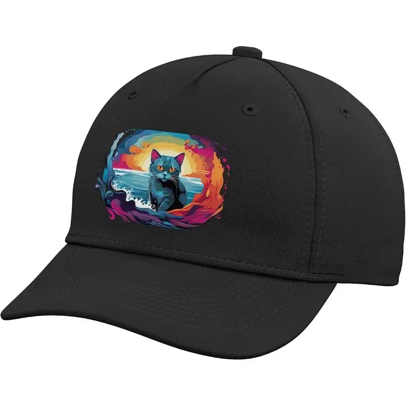 Graphic Cat Retro Cat Motifs Cat Cute Cat Owner Cat Dad Tees Adjustable Baseball Hat