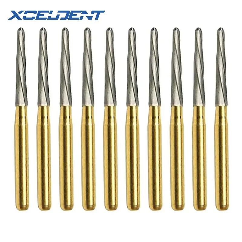 Brocas de polimento endodontia dentária, broca de carboneto de tungstênio fg endo-z 21mm/25mm/28mm com 10 peças