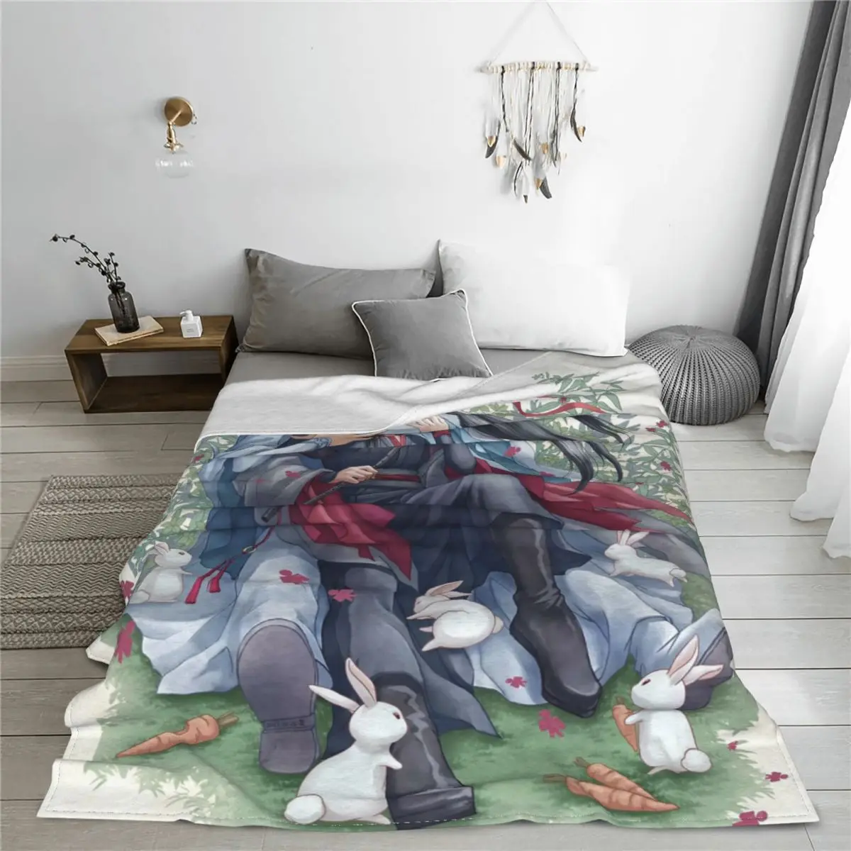 Grandmaster Of Demonic Cultivation The Untamed Blankets Lan Zhan Wei Wuxian Anime Lgbt Flannel Throw Blankets for Bedspread