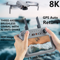 5KM Brushless Aerial Photography GPS Positioning FPV Remote Control Quadcopter 8K ESC 3 Axis Gimbal 5.5In Touch Screen RC Drone