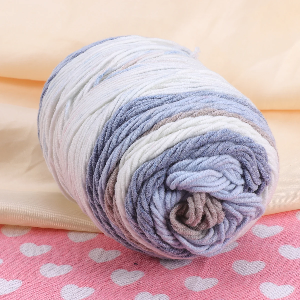 

Rainbow Cotton Acrylic Yarn Thick Anti Pilling Hand Crochet Thread For Scarfs Hats Blankets Knitting Wool DIY Crafts