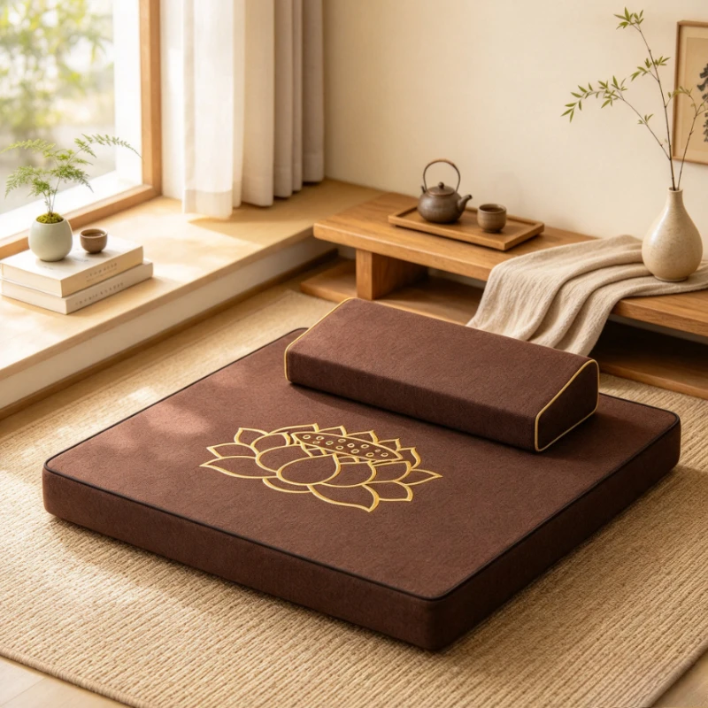 Thick Meditation Floor Cushion, Coconut Fiber Tatami Pillow with Breathable Design for Yoga Zen Practice and Home Seating