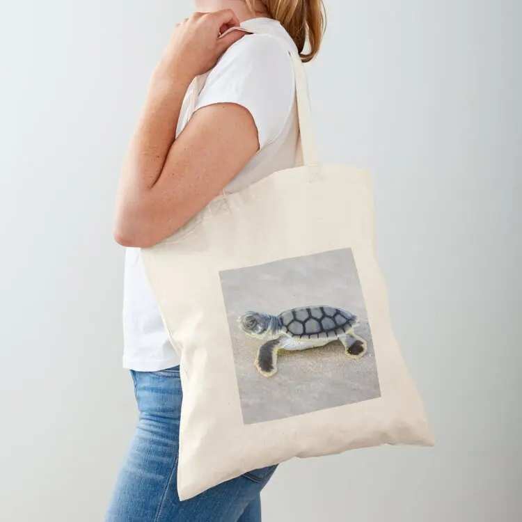 

Flatback turtle hatchling Tote Bag tote bags aesthetic Woman shopper bag Women's shopping bag tote canvas