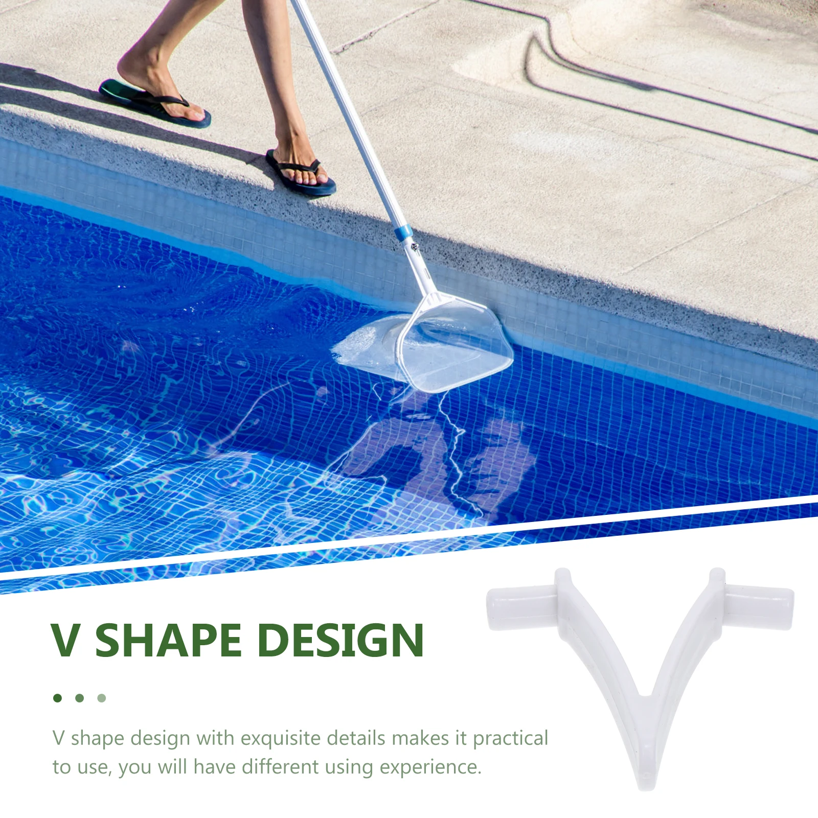 

24 Pcs Swimming Pool V Shaped Clips Durable Plastic Large Size Fix Rod Accessories Skimmer Net Vacuum Cleaner Brush H Tools