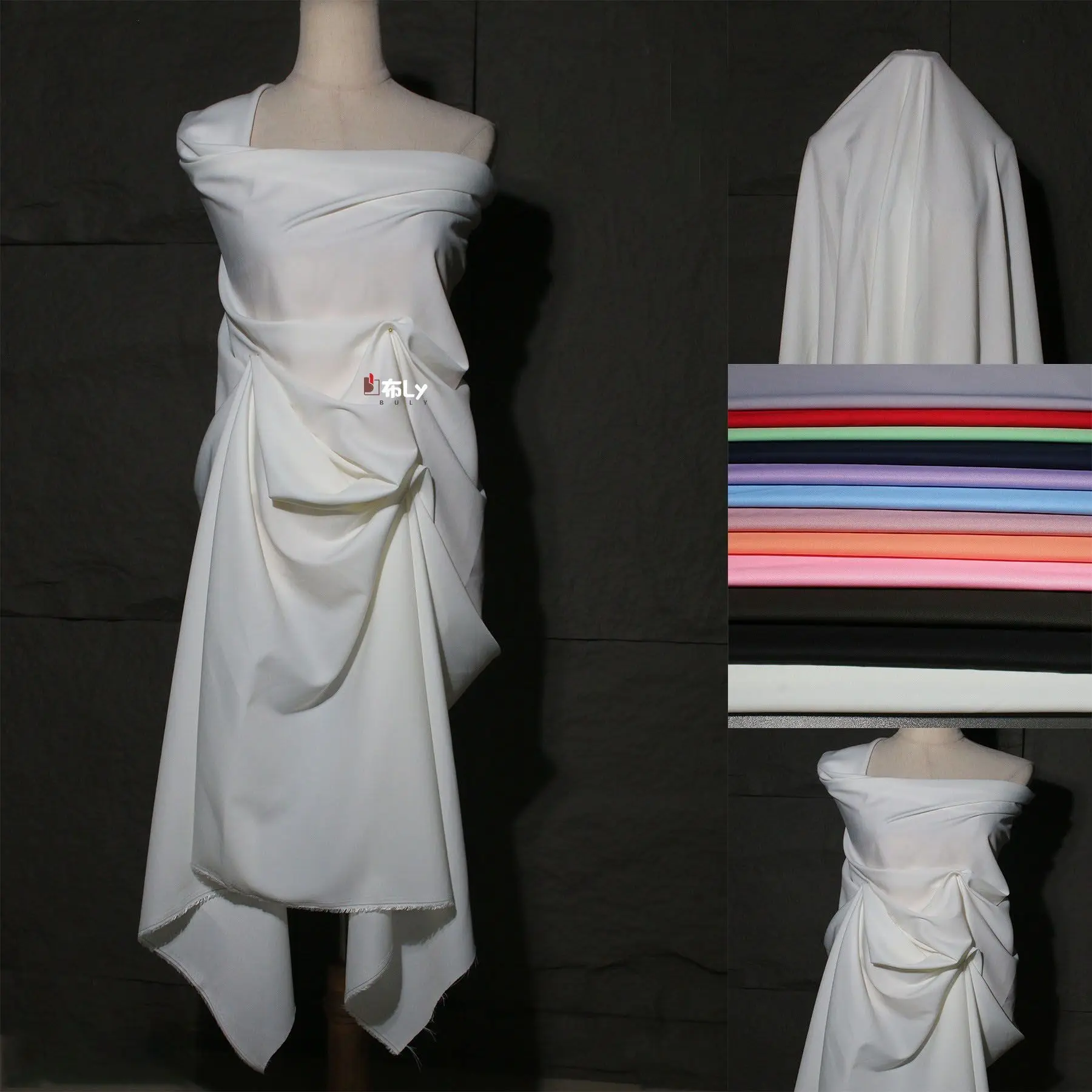 Spring Summer Fall Drape Twill Polyester Fabric For Shirt Suit Dress Wide-Leg Pants