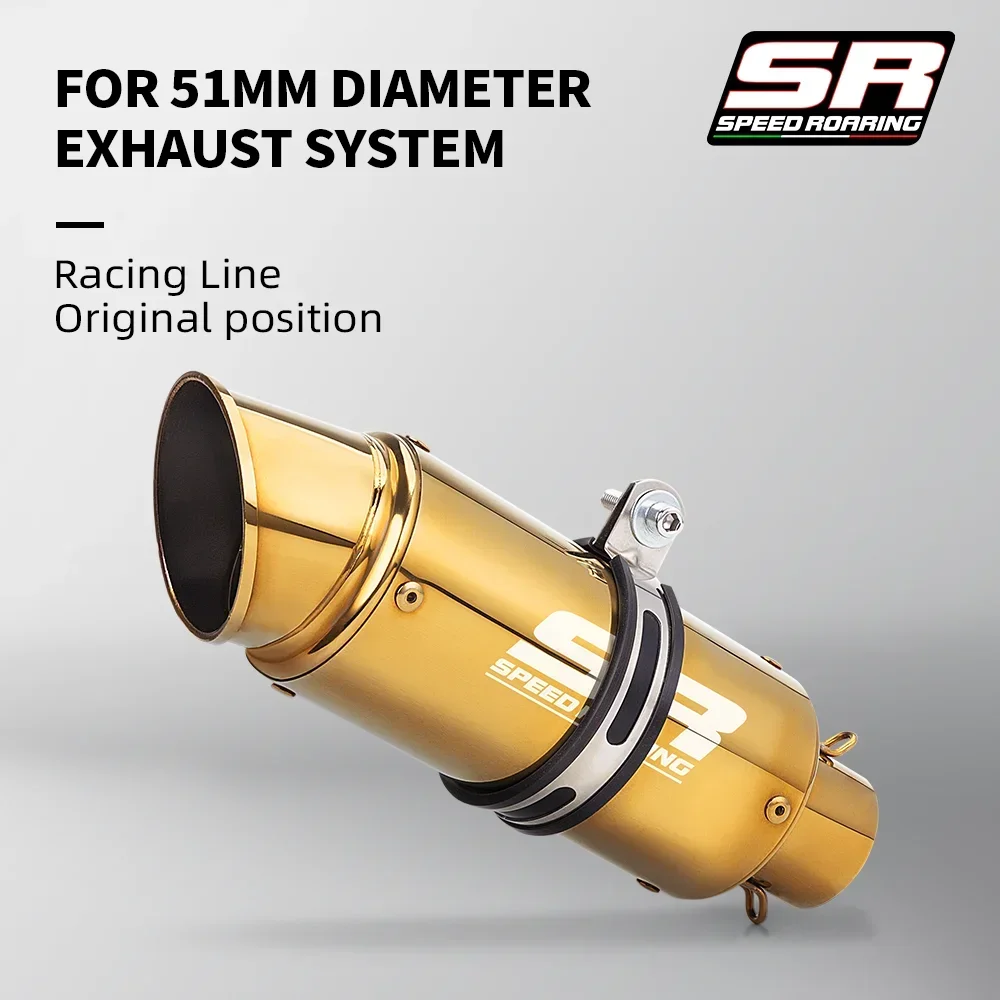 

51mm Universal Motorcycle Exhaust Muffler Silencer Steel with DB Killer-project Z800 900 Z1000 CBR600 S1000RR MT07 MT09