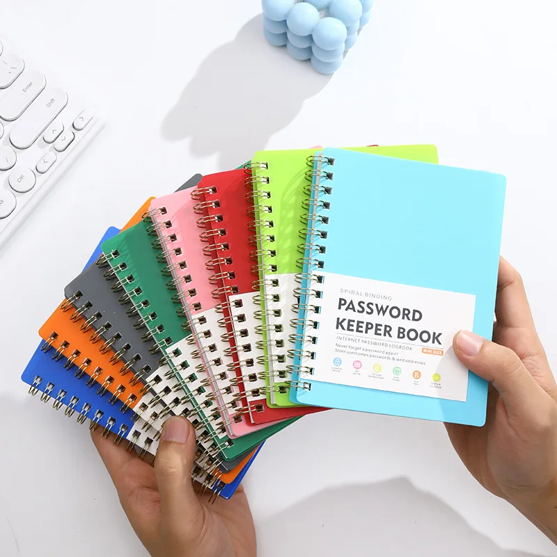 A6 Coil Password Keeper Book With Letter Index Label Internet Login Password Local Address Book PP Cover Student Office Notebook