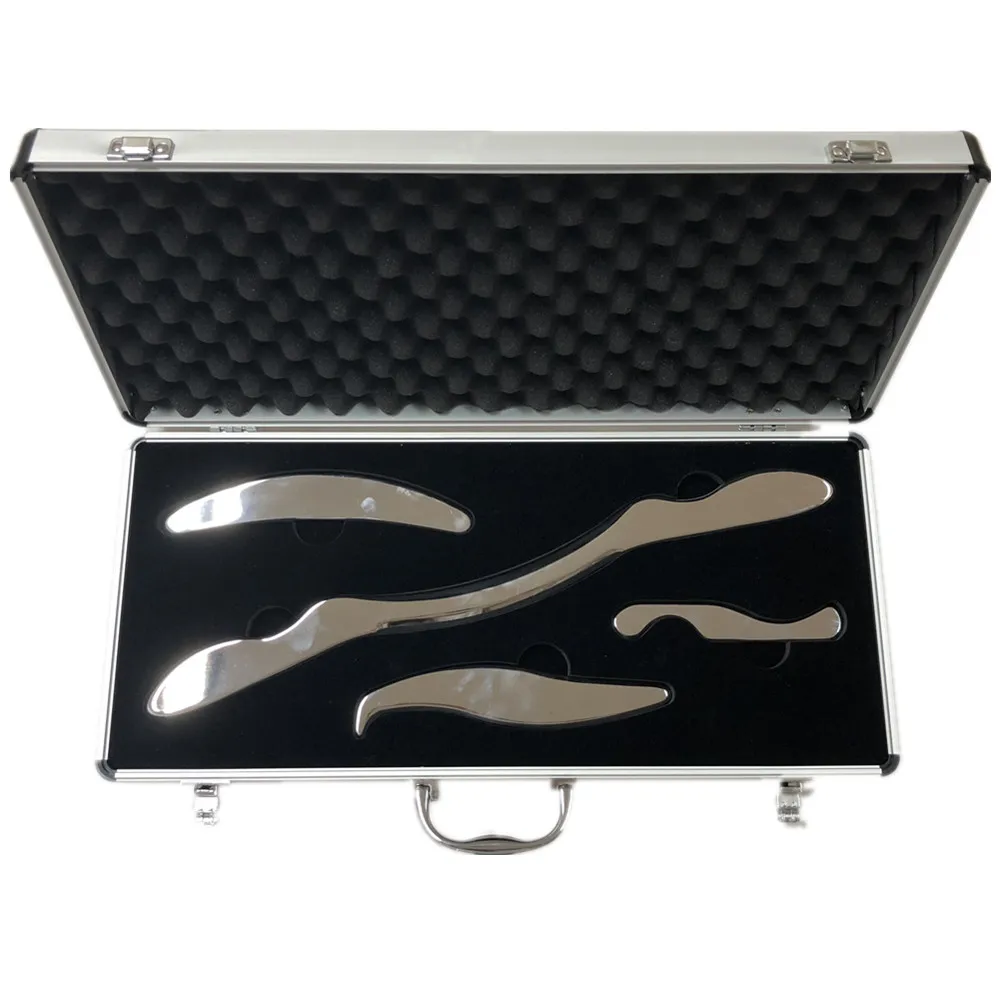 Hot-selling stainless steel scraping massage tool set, high-quality metal scraping tool 4-piece set