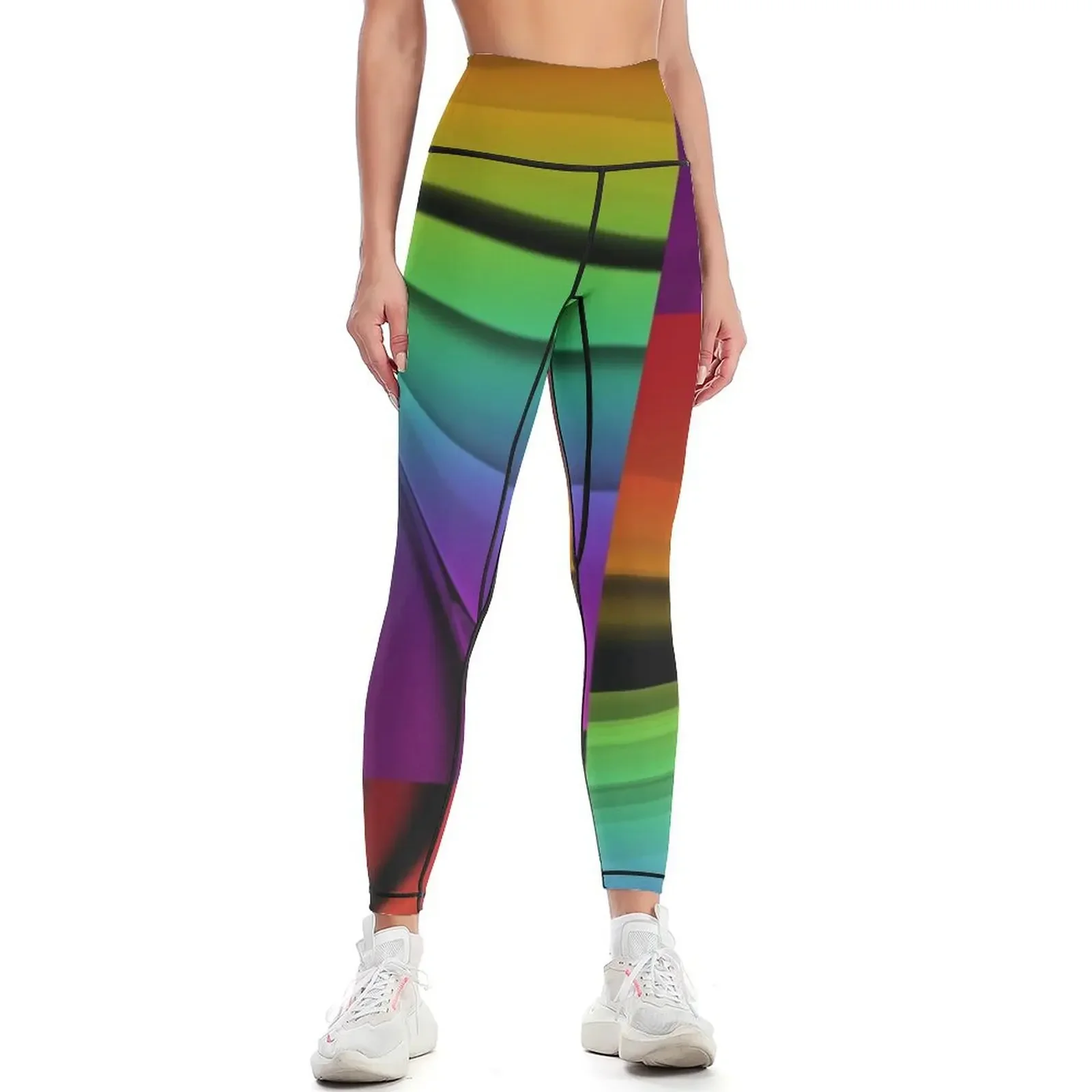 

rainbow swirls Leggings legging gym Leginsy push up Sports female gym pants Womens Leggings
