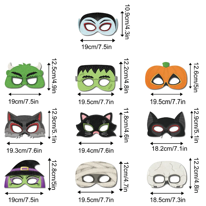 Halloween Cosplay Pumpkin Mask Festival Mask Masquerade Decoration Stage Performance 10pcs