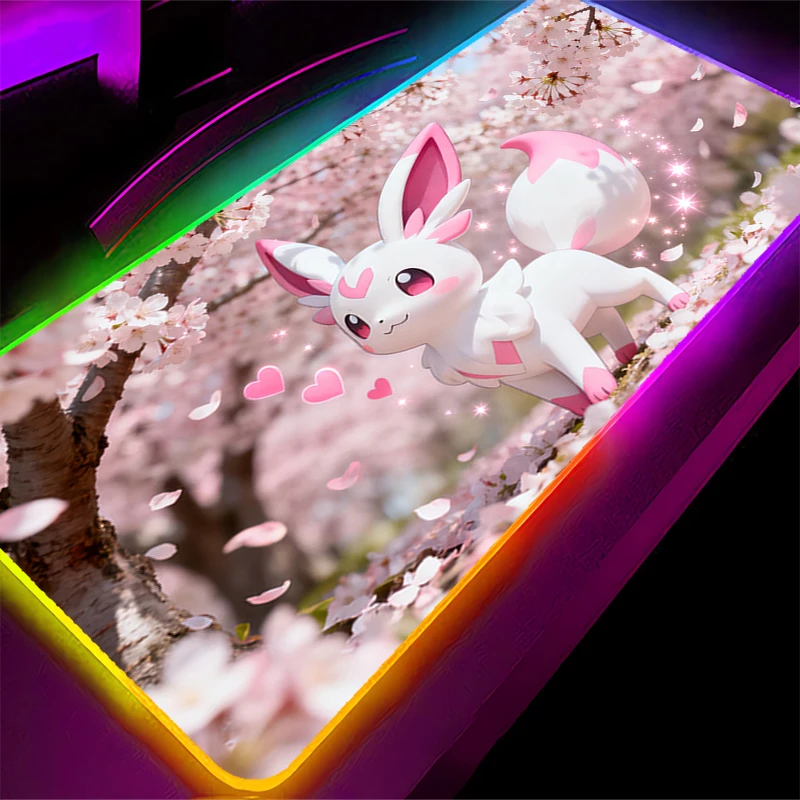 

Large Mouse Pad 90x40cm P-Pokemon LED Gamer PC Desk Mat RGB Modern Table Keyboard Office Laptop Carpet Backlight Gaming Mousepad