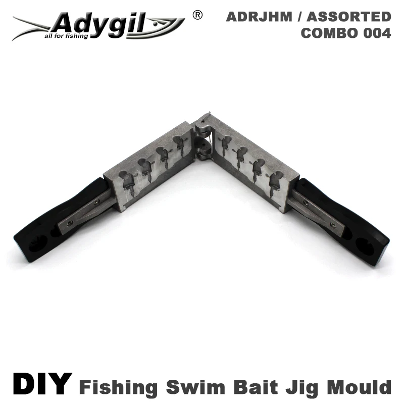 Adygil DIY Fishing 97 pcs Swim Bait Jig Head Mould ADRJHM/ASSORTED COMBO 4 Cavities 1/4oz 1/2oz 3/4oz 1oz