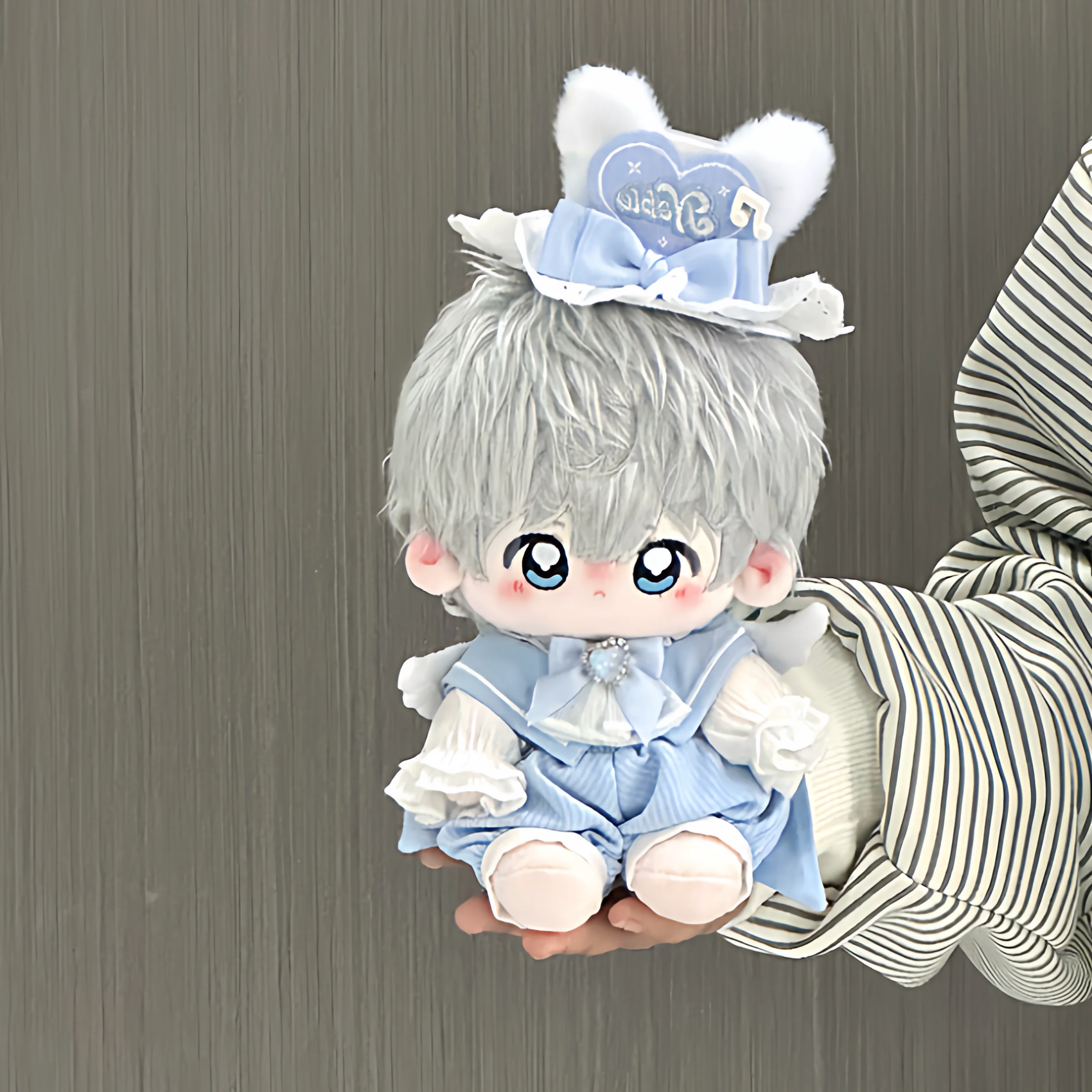 20 سنتيمتر ملابس دمى قميص ربطة القوس فيونكة الجوارب أرنب الأذن أفضل قبعة أسود أزرق الملابس زي دعوى اكسسوارات أنيمي لعبة لعبة الاطفال الهدايا