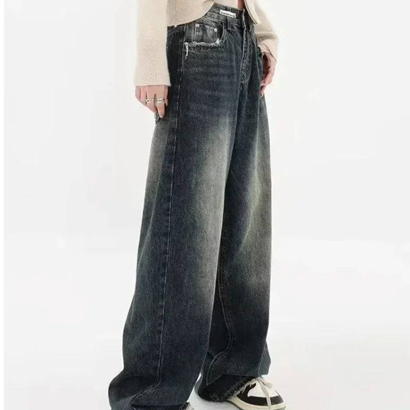 Harajuku Y2K Baggy Jeans Women Streetwear Retro Fashion Autumn High Waist Pants Loose Wide Leg Denim Trousers Female